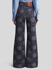 Flared Jacquard Jeans