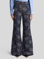 Flared Jacquard Jeans