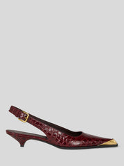 Printed Leather Slingbacks