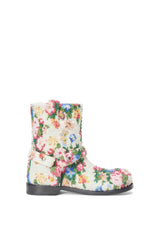 Campo Biker Boot In Beaded Embroidered Canvas