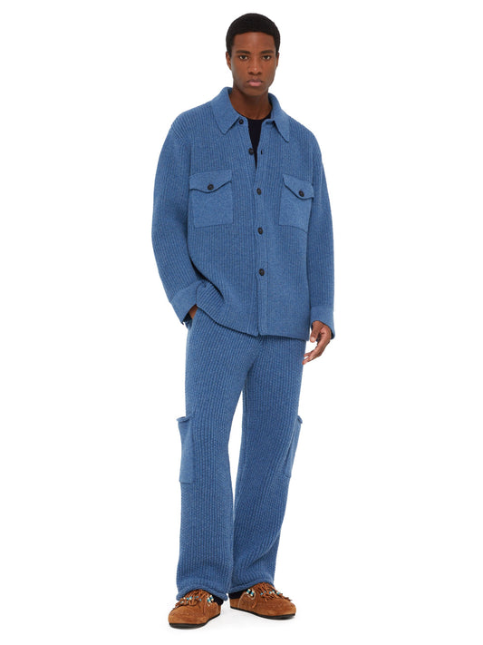 Knitted Ribbed “Denim” Overshirt