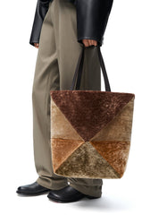 Large Puzzle Fold Tote In Shearling