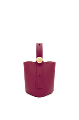 Mini Pebble Bucket Bag In Mellow Calfskin