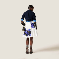 Poplin And Jersey Printed Skirt