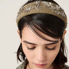 Embroidered Gabardine Headband