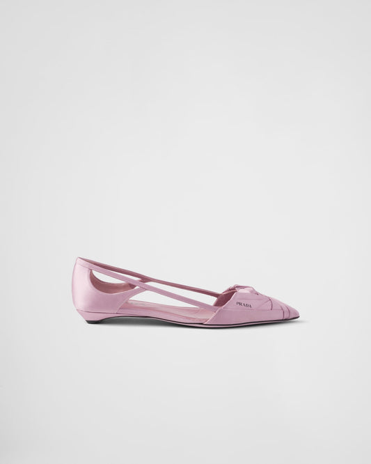 Satin Cut-Out Ballerinas