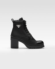 Brushed Leather And Re-Nylon Laced Booties