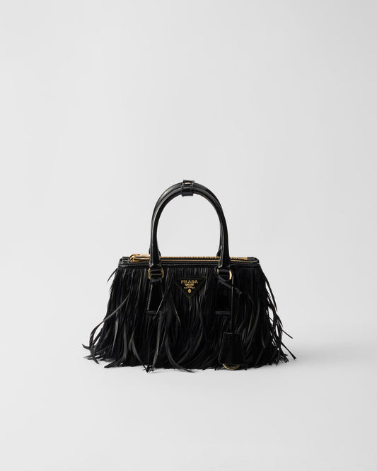 Prada Galleria Mini-bag With Feather Trim