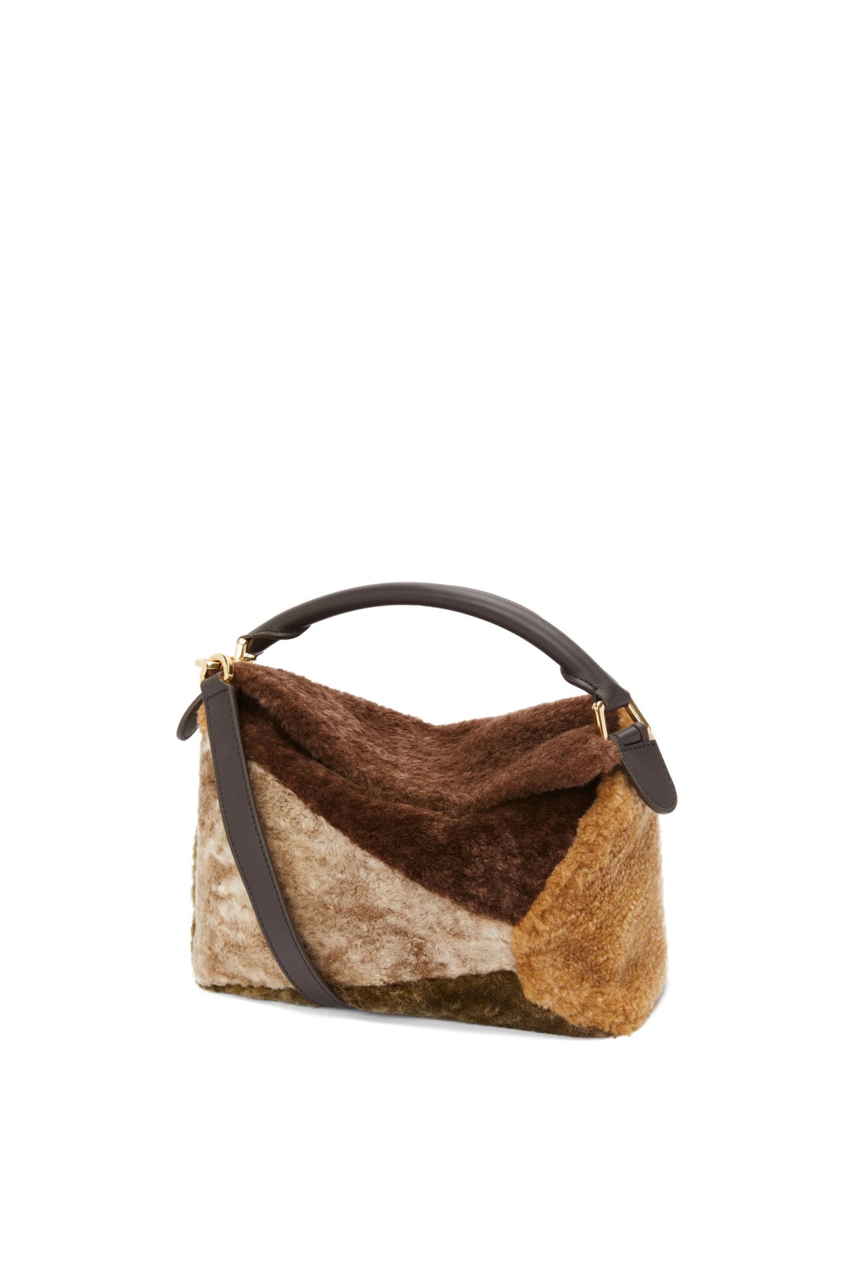 Small Puzzle Bag In Shearling