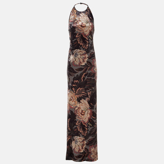 Long Printed Chenille Dress