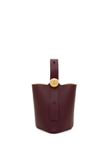 Mini Pebble Bucket Bag In Mellow Calfskin