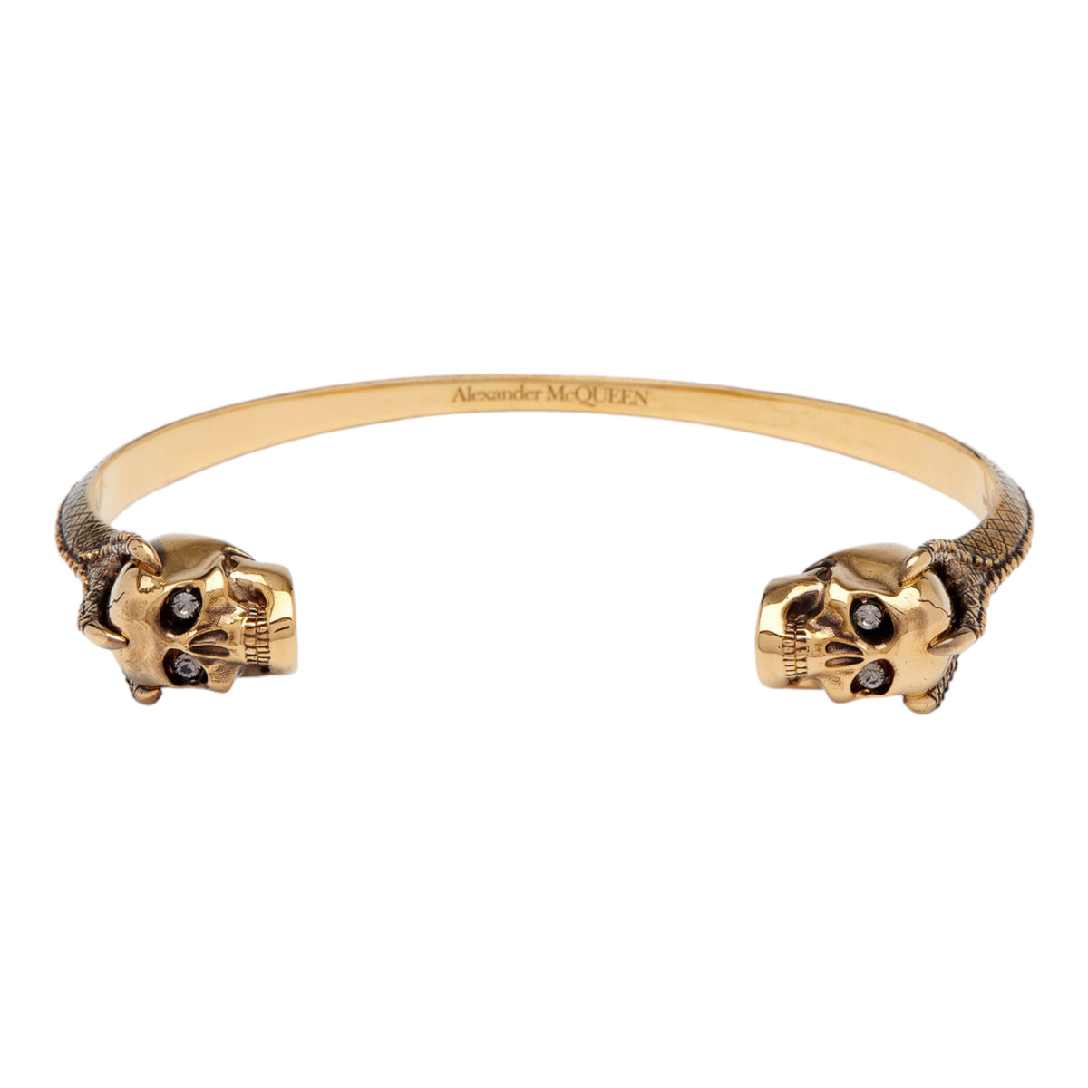 Men's Victorian Skull Cuff In Antique Gold