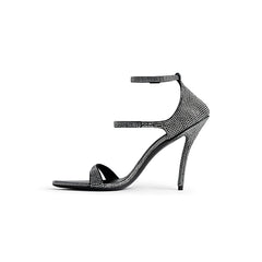 Women's Honey 110mm Sandal With Rhinestones In Black/grey