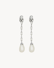 Pearl Drop Earrings In Metal