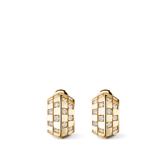 Le Damier de Louis Vuitton Earrings, Yellow Gold and Diamonds