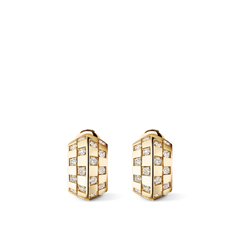 Le Damier de Louis Vuitton Earrings, Yellow Gold and Diamonds