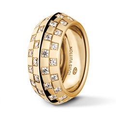 Le Damier De Louis Vuitton Ring, Yellow Gold and Diamonds