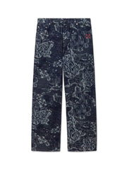 Blue Camo Jacquard Straight Jeans