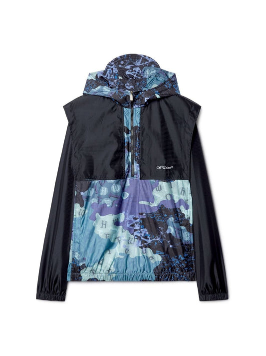 Blue Camo Nylon Anorak