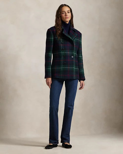 Plaid Tweed Double-Breasted Jacket