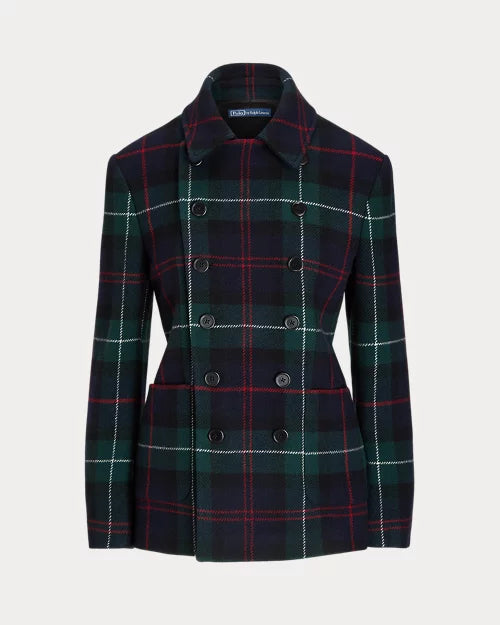 Plaid Tweed Double-Breasted Jacket