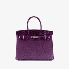 Touch Cassis Shiny Alligator & Violine Ostrich 30cm