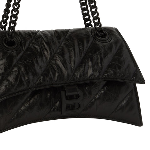 Women's Crush Large Chain Bag in Black